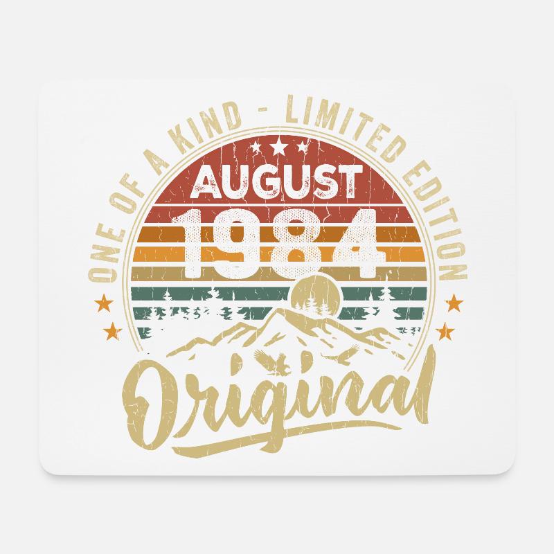 August 1984 Geburtstagsgeschenk 1984 Legenden August - Mousepad (Querformat) - Weiß