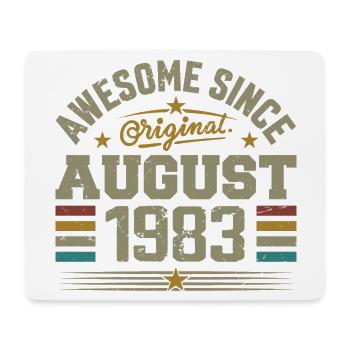 August 1983 Birthday August 1983 August 1983 Retro - Mouse Pad (horizontal) - white - Front
