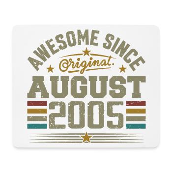 August 2005 Geburtstag August 2005 August 2005 Retro - Mousepad (Querformat) - Weiß - Vorne