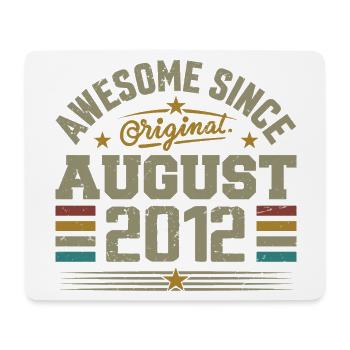 August 2012 Geburtstag August 2012 August 2012 Retro - Mousepad (Querformat) - Weiß - Vorne