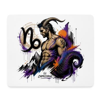 Capricorne Homme – Cadeau Astrologie - Tapis de souris (format paysage) - blanc - Devant