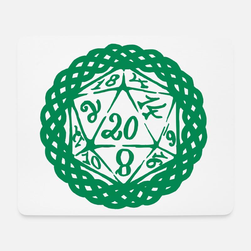 D20 Geschenk Glücksbringer Rollenspiel Würfel - Mousepad (Querformat) - Weiß
