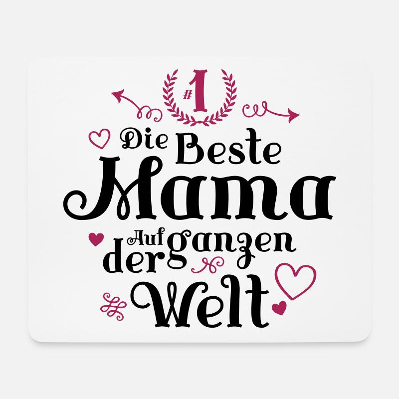 Die Beste Mama Herz Spruch - Mousepad (Querformat) - Weiß