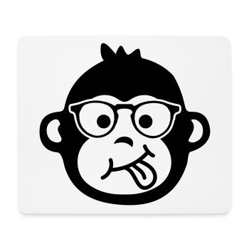 monkey affe brille emoji - Mousepad (Querformat) - Weiß - Vorne