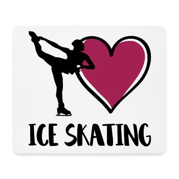 J'aime le patinage sur glace patinage artistique coeur - Tapis de souris (format paysage) - blanc - Devant