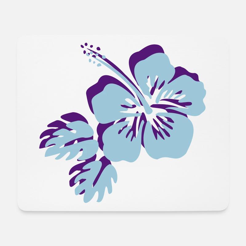 Hibiskusblüte Hibiscus Blume Flower Fleur - Mousepad (Querformat) - Weiß