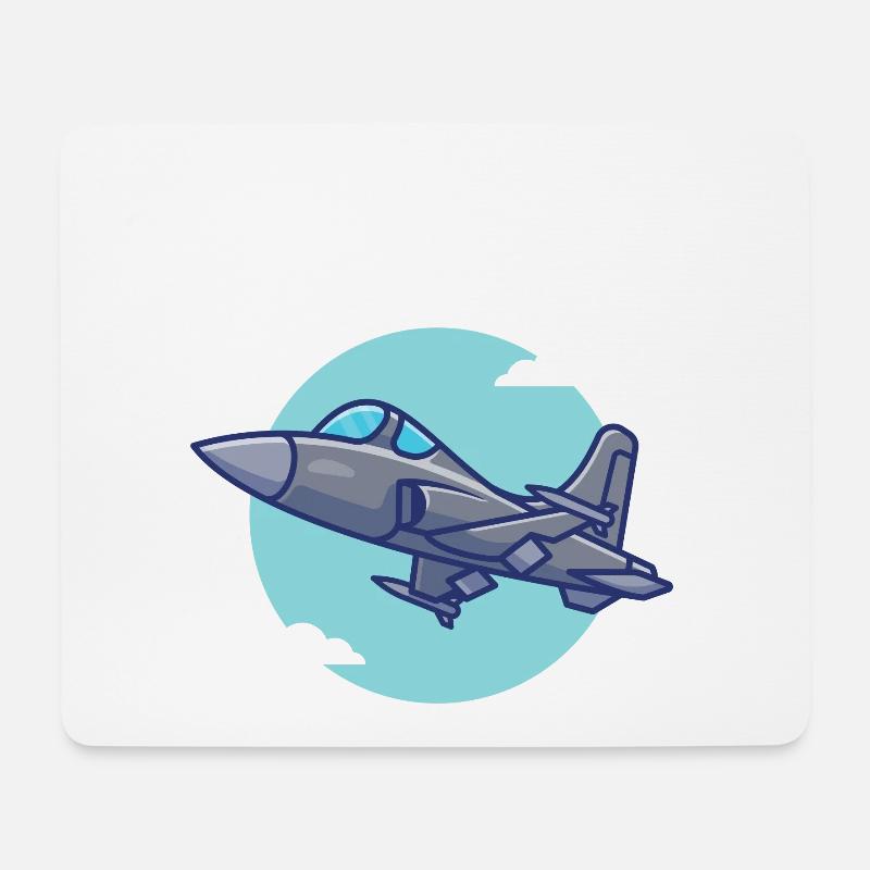 Kampfflugzeug - militärischer Kampfjet - Mousepad (Querformat) - Weiß