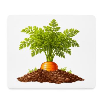 Karotte im Boden Garten Natur Design - Mousepad (Querformat) - Weiß - Vorne