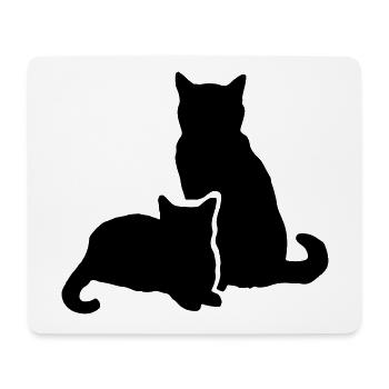 zwei Katzen - two cats - Mousepad (Querformat) - Weiß - Vorne