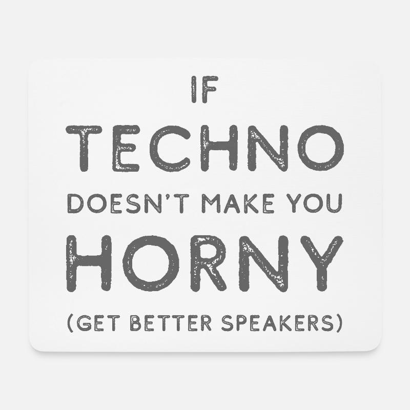 Hard Dark Acid Techno erhalten bessere Lautsprecher - Mousepad (Querformat) - Weiß
