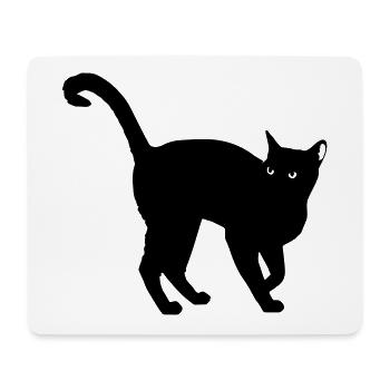 silhouette de chat noir - silhouette de chat noir - Tapis de souris (format paysage) - blanc - Devant