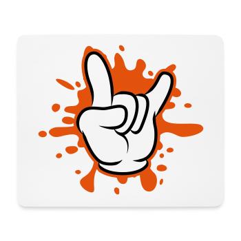 hand party symbol klecks - Mousepad (Querformat) - Weiß - Vorne