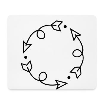Pfeile im Kreis - Schleifen Uhr Arrows - Mousepad (Querformat) - Weiß - Vorne