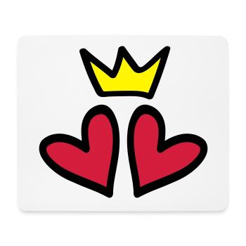 herzen krone herz liebe symbol - Mousepad (Querformat) - Weiß - Vorne