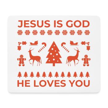 Jesus ist Gott Weihnachtsmotiv - Mousepad (Querformat) - Weiß - Vorne