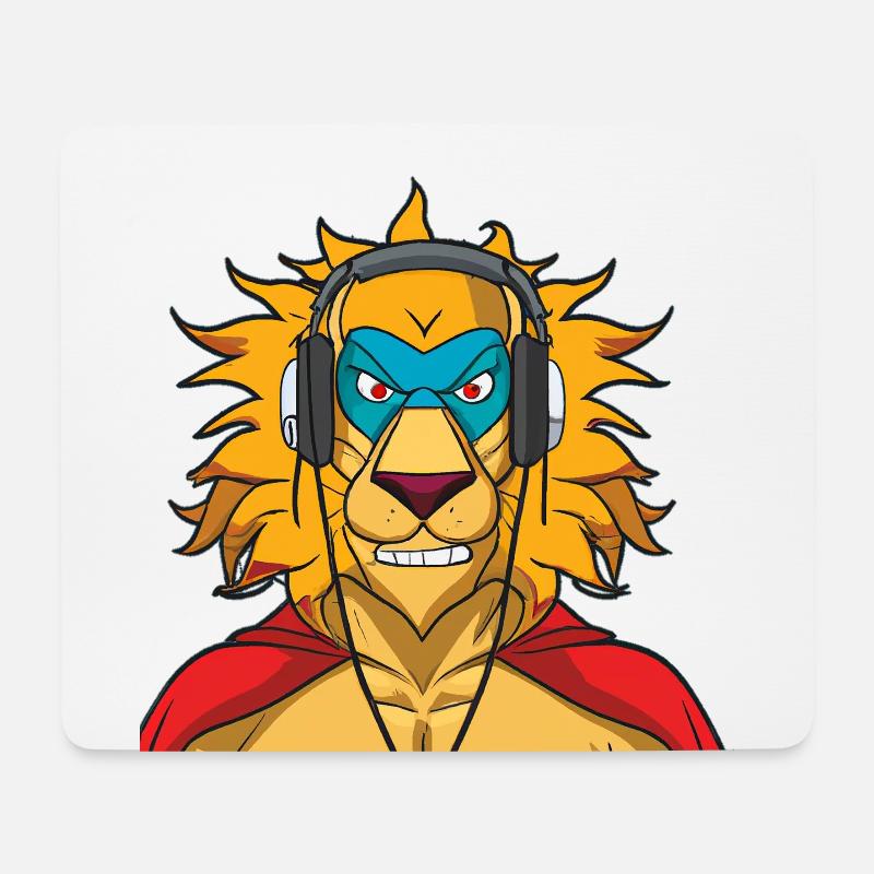 Super Löwe - Mousepad (Querformat) - Weiß
