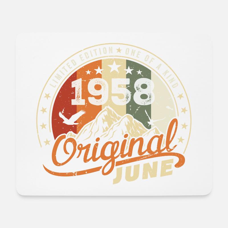 Juni 1958 | Geburtstag Juni 1958 Geboren im Juni 1958 - Mousepad (Querformat) - Weiß