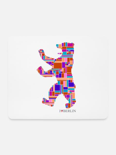I Love Berlin Shirt - Berlin Bär Design - Berlin - Mousepad (Querformat) - Weiß