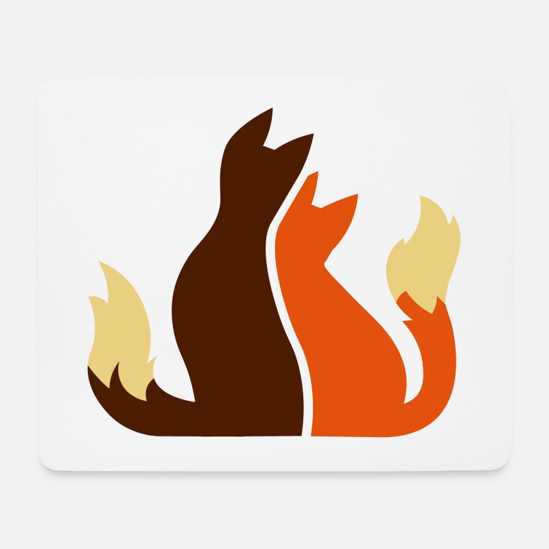 Foxes fox couple fox couple couple renard - Mouse Pad (horizontal) - white