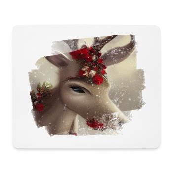 Noël des rennes - Tapis de souris (format paysage) - blanc - Devant