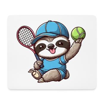 Niedliches Faultier als Tennisspieler - Lustiger - Mousepad (Querformat) - Weiß - Vorne