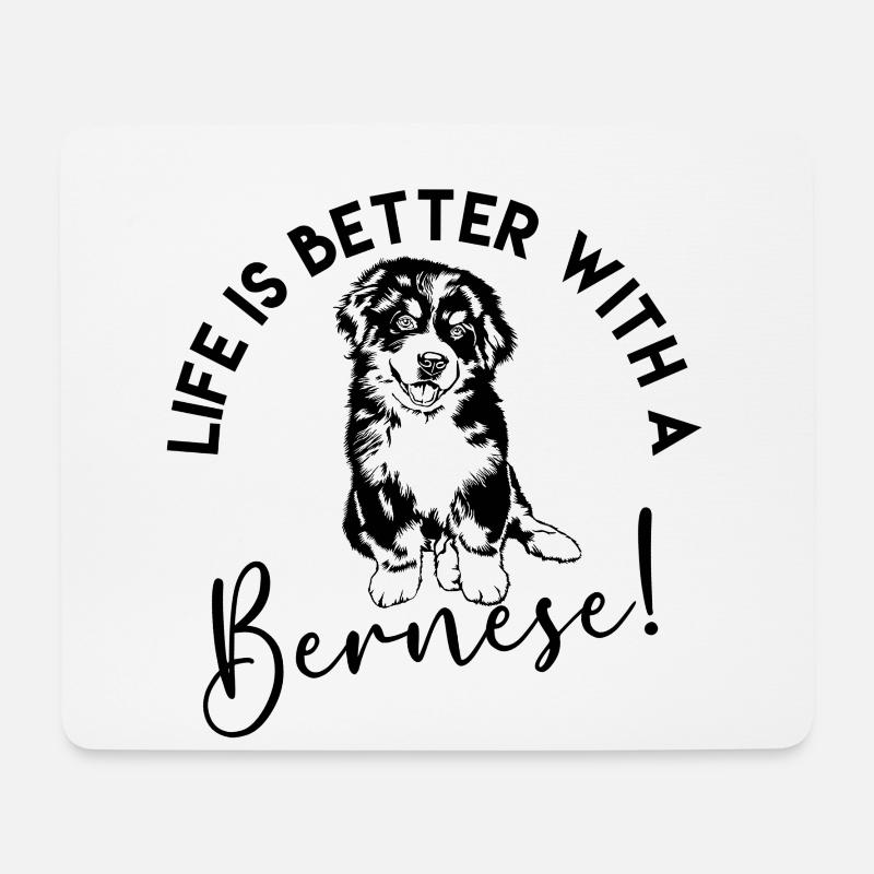 Berner Sennenhund - Mousepad (Querformat) - Weiß