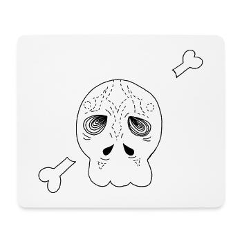 tête de mort - Tapis de souris (format paysage) - blanc - Devant