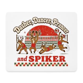 Volleyball Weihnachten Retro Rentiere Xmas Spiker - Mousepad (Querformat) - Weiß - Vorne