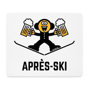 Après-Ski (Bier / Karikatur / 3C) - Mousepad (Querformat) - Weiß - Vorne