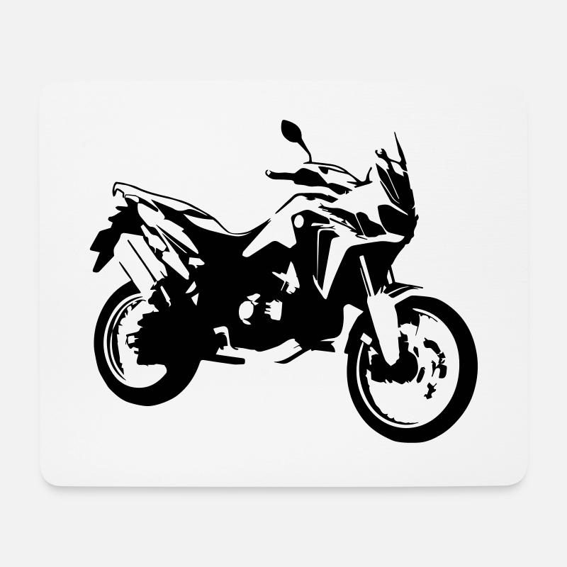 africa twin_einfarbig - Mousepad (Querformat) - Weiß