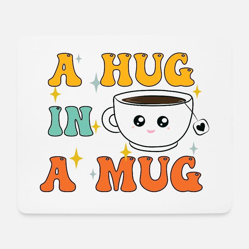 Umarmung in einer Tasse Teeliebhaber - Mousepad (Querformat) - Weiß