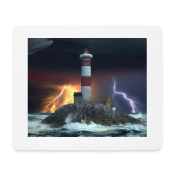 Leuchtturm Insel - Mousepad (Querformat) - Weiß - Vorne