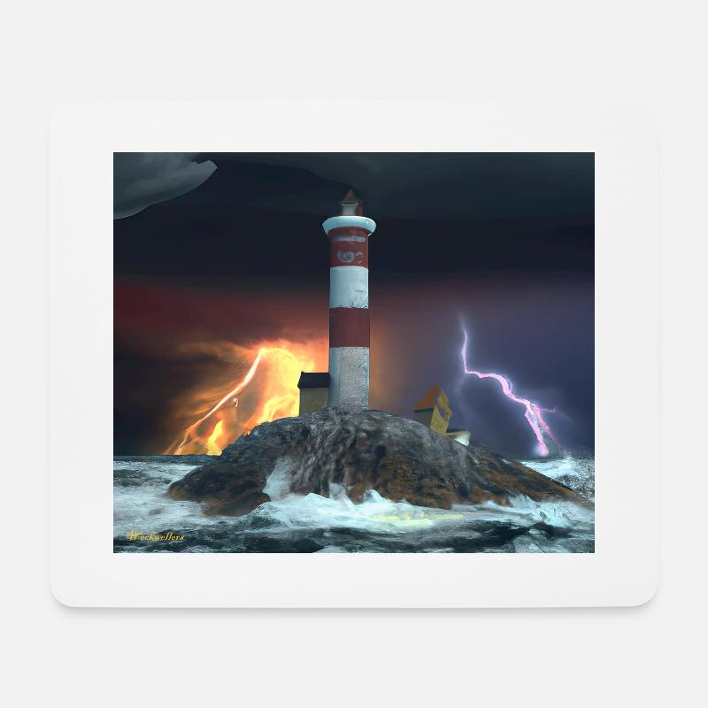 Leuchtturm Insel - Mousepad (Querformat) - Weiß