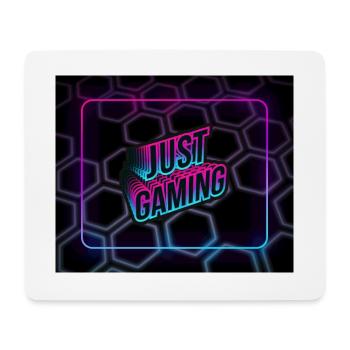 JUST GAMING pink-blau neon 3d - Mousepad (Querformat) - Weiß - Vorne