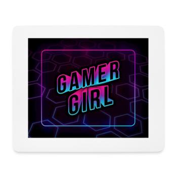 gamer girl mousepad neon 3d - Mousepad (Querformat) - Weiß - Vorne