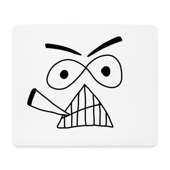 Cooles Grumpy Face schwarz- Weska Face Kollektiom - Mousepad (Querformat) - Weiß - Vorne