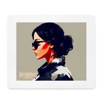 Woman in vintage style - Mouse Pad (horizontal) - white - Front