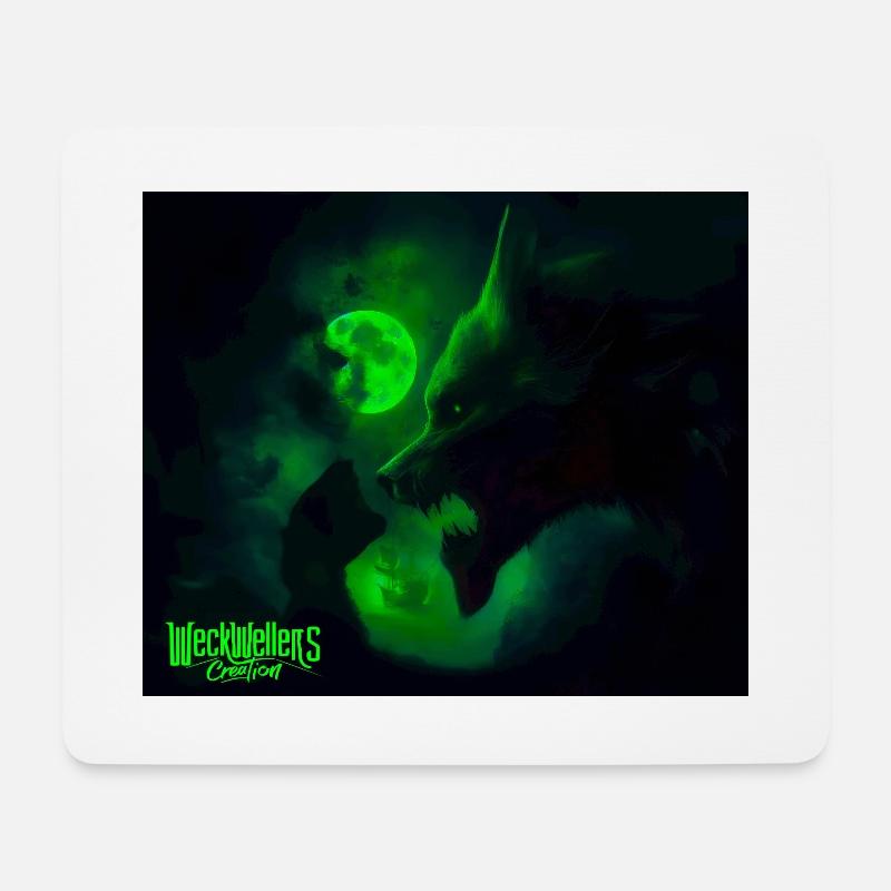 wolfs night - Mousepad (Querformat) - Weiß