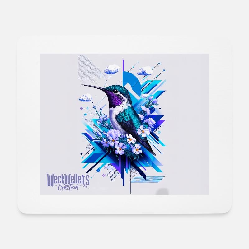 kolibri vogel - Mousepad (Querformat) - Weiß
