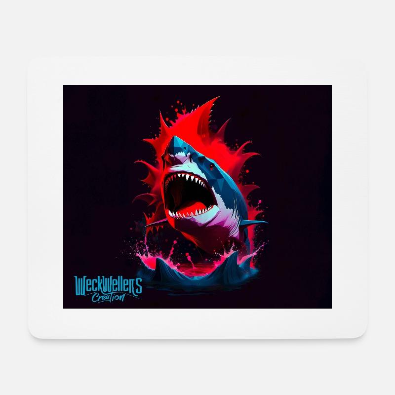 Hai auf abwegen - Mousepad (Querformat) - Weiß