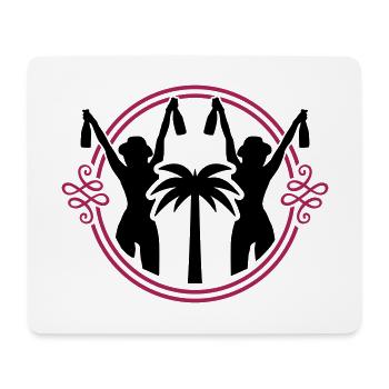 girls party palme frauen urlaub silhouette - Mousepad (Querformat) - Weiß - Vorne
