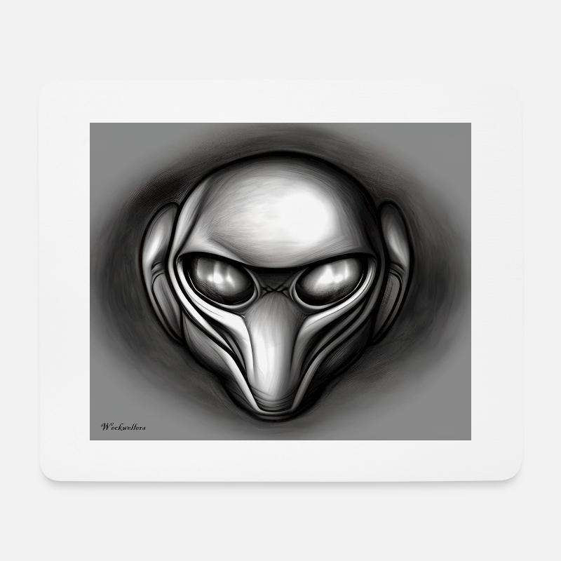 ufo a little alien friend - Mousepad (Querformat) - Weiß
