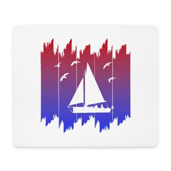 Segelboot, Segler, Sailing - Mousepad (Querformat) - Weiß - Vorne