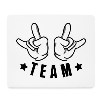 hand party team - Mousepad (Querformat) - Weiß - Vorne
