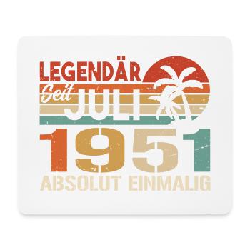 1951 Juli Geboren im Juli 1951 - Mousepad (Querformat) - Weiß - Vorne