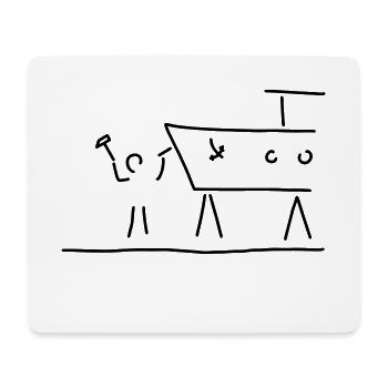 bootsbauer - Mousepad (Querformat) - Weiß - Vorne