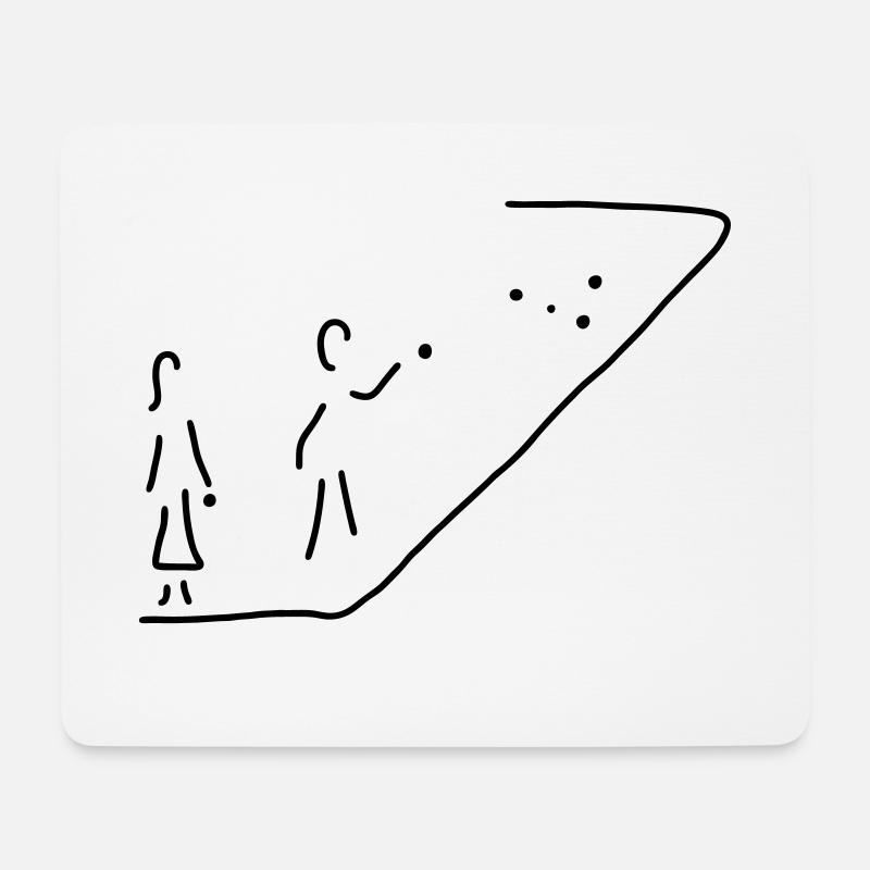 boules spielen - Mousepad (Querformat) - Weiß