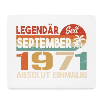 1971 September Vintage Geburtstagsgeschenk 1971 - Mousepad (Querformat) - Weiß - Vorne