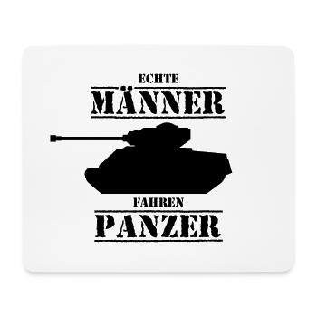 ECHTE MÄNNER FAHREN PANZER - Mousepad (Querformat) - Weiß - Vorne