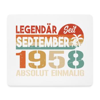 1958 September Vintage Geburtstagsgeschenk 1958 - Mousepad (Querformat) - Weiß - Vorne